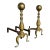 Vintage Brass Fireplace Andirons, a Pair For Sale