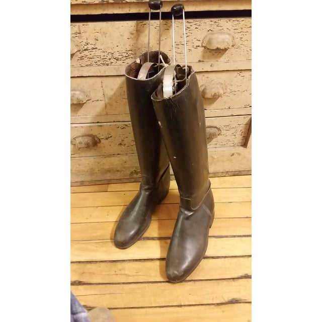 Vintage Black Leather Equestrian Riding Boots a Pair Chairish