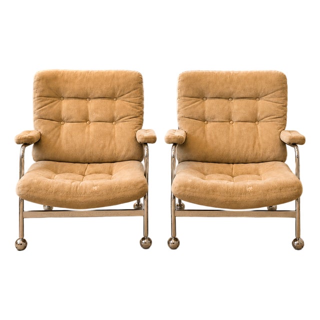1980s Mid-Century Modern Bruno Mathsson for Dux Pair of "Karin" Chairs For Sale