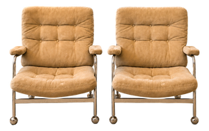 1980s Mid-Century Modern Bruno Mathsson for Dux Pair of "Karin" Chairs