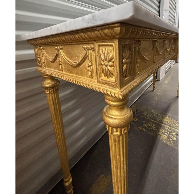 Wood Adam Console Table with Gilt Finish by English Georgian For Sale - Image 7 of 10