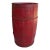 Antique Nail Keg Cask Barrel Painted Red With Twisted Metal Wire Bands For Sale
