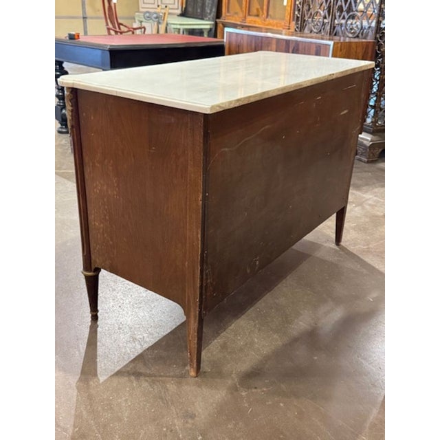 19th Century French Louis XVI Commode With Marble Top For Sale - Image 5 of 6