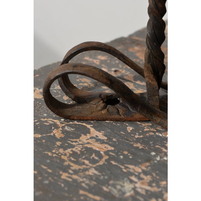 Vintage Wrought Iron Scrolling Candleholders, a Pair, Circa Mid-20th Century For Sale - Image 11 of 18