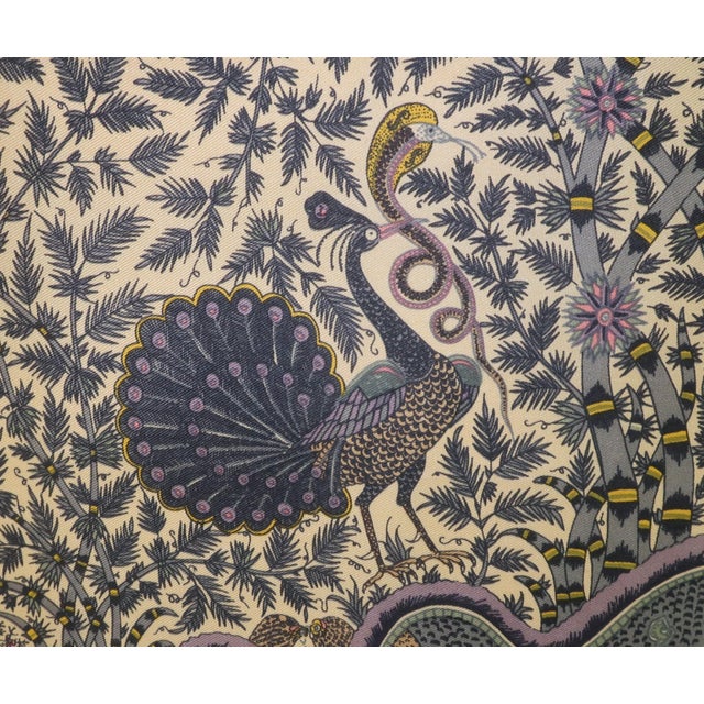 Burgundy Late 20th Century Liberty of London Peacock Garden Silk Scarf For Sale - Image 8 of 12