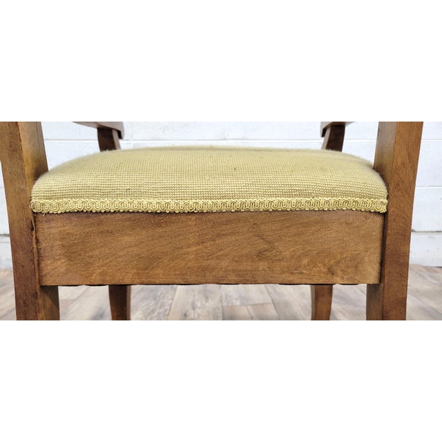 Vintage French Louis XV Empire Style Needlepoint Armchairs For Sale - Image 10 of 11