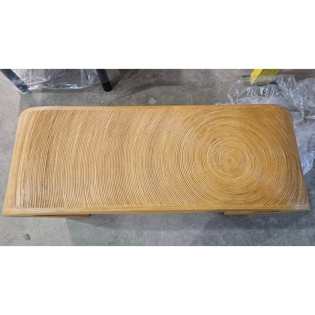 Mid-Century Modern Pencil Reed Console Table in the Style of Gabriella Crespi For Sale - Image 3 of 7