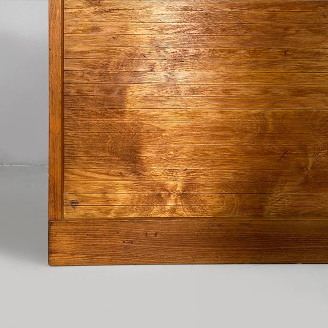 Mid-Century Modern German Archive Cabinets in Wood with Shutter Opening, 1940s, Set of 2 For Sale - Image 18 of 18