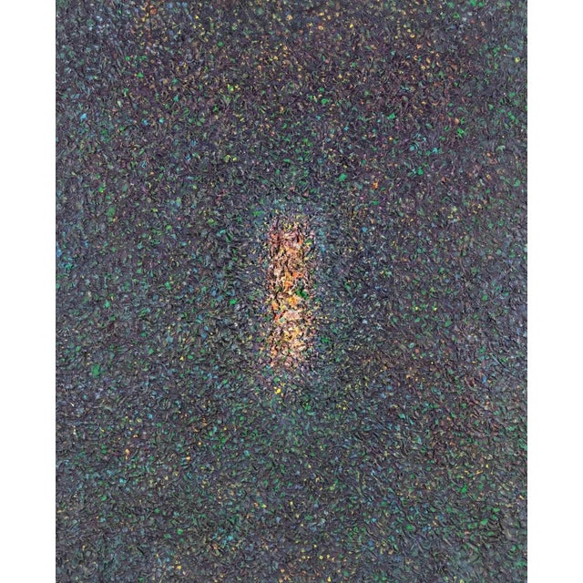 1980s Luigi Boille, Iridescent Blue Centrality, Original Mixed Media, 1983 For Sale - Image 5 of 5