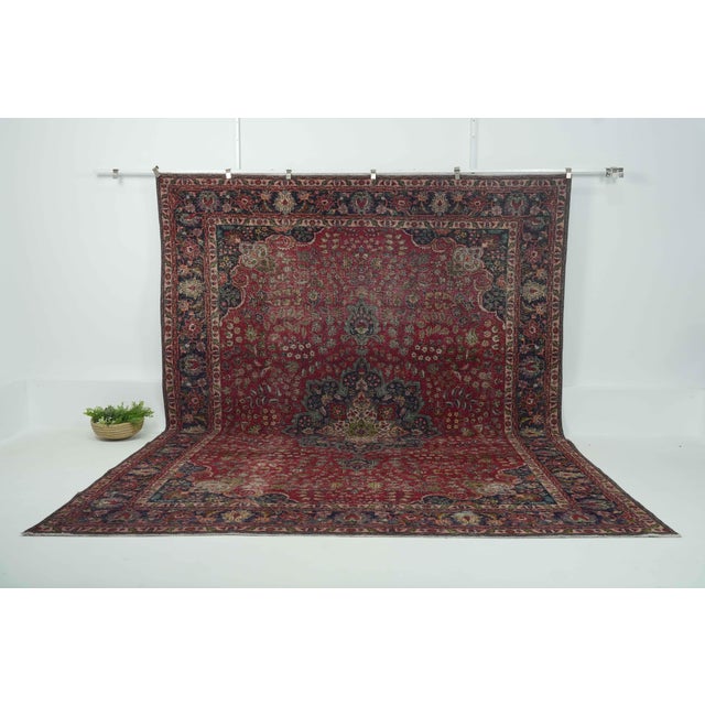 Vintage Persian Hand-Knotted area rug is a semi-antique vintage area rug. The '70s Eastern region of Persia's unique rug...