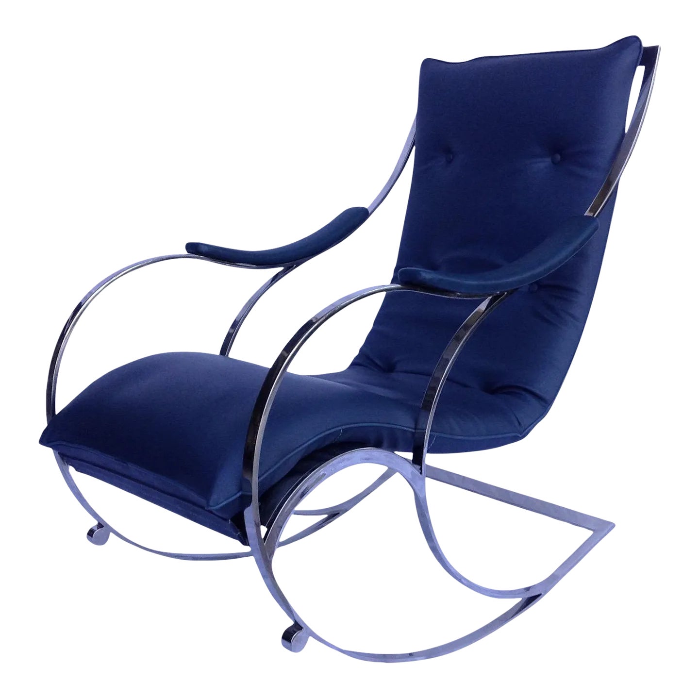 C.1960's Vintage Milo Baughman Chrome Rocking Chair With Magnetic ...