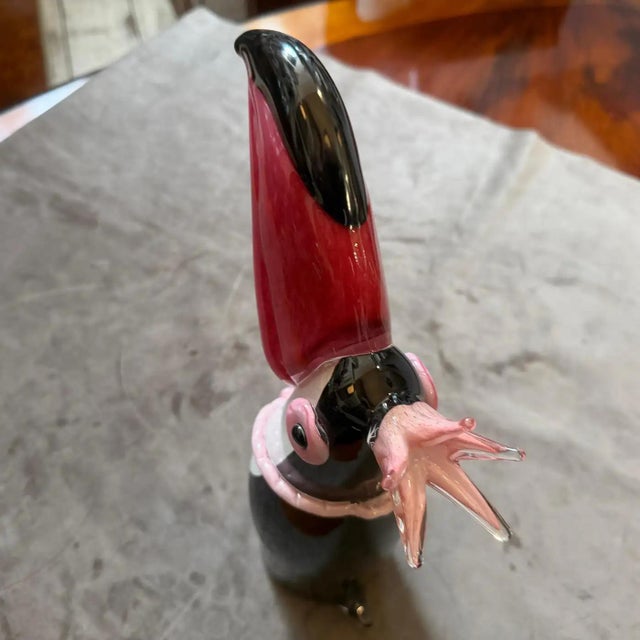 Postmodern 1990s Modern Pink Black and White Murano Glass Tucano by Dior Home For Sale - Image 3 of 13