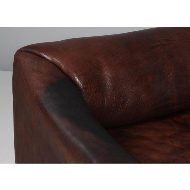 Vintage DS47 Two-Seat Sofa in Patinated Leather from de Sede For Sale - Image 4 of 8