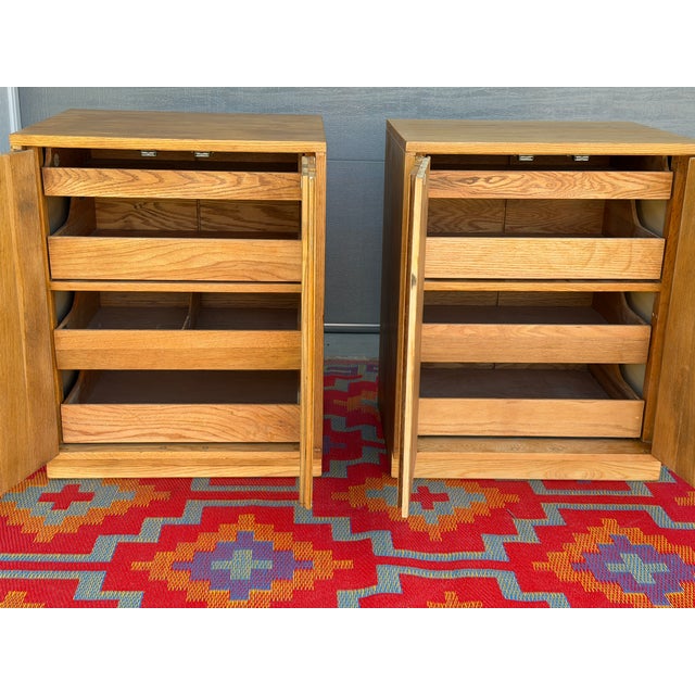 1950s 1950s Pair of Danish Oak Cabinets by Sligh Furniture For Sale - Image 5 of 8