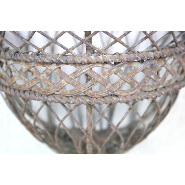 French 19th Century Wire Wall Basket For Sale - Image 6 of 10