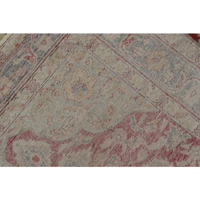 Fine Turkish Oushak Rug With Centre Medallion in Light Red and Ivory For Sale - Image 12 of 12