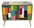 Two-Door Sideboard in Multicolored Murano Glass, 1980s For Sale
