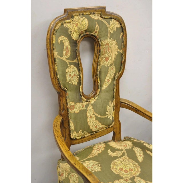 Vintage Hollywood Regency Keyhole Back Fireside Lounge Arm Chairs - A Pair For Sale - Image 4 of 12