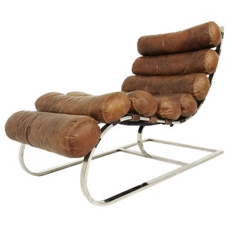 Mid-Century Corona Lounge Chair in Leather and Chrome by Ludwig Mies Van Der Rohe, 1980s For Sale