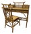 Vintage Burnt Bamboo Rattan Pagoda Desk With Chair For Sale