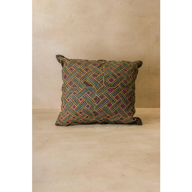 Black Kuba Cloth Cushion Cover For Sale - Image 8 of 8