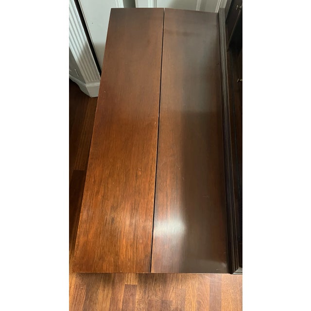 1950s Inlaid Hepplewhite Tambour Writing Desk Vintage by Maddox For Sale - Image 5 of 8