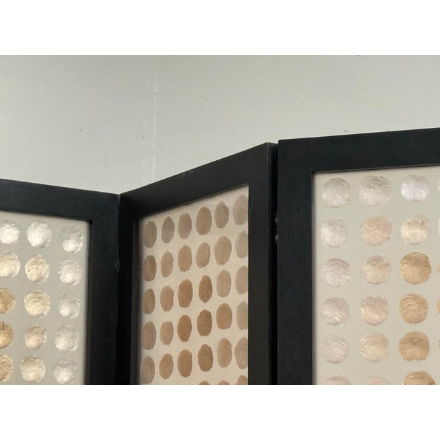 Shell Shawna Stoney Natural Shell Three Panel Folding Screen For Sale - Image 7 of 12