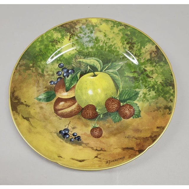 Limoges, France A.j. Heritage Rochard 10" Limoges France Decorative Fruit Plates, Set of 6 For Sale - Image 4 of 9