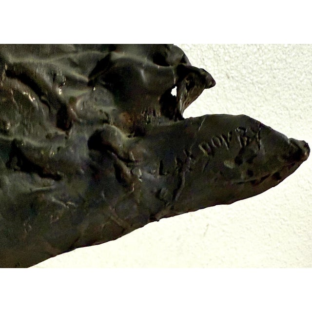 Chocolate Zvi Aldouby, Brutalist Israeli Bronze Abstract Sculpture Wave Form Zvi Aldouby, c.1950's -1960's For Sale - Image 8 of 18