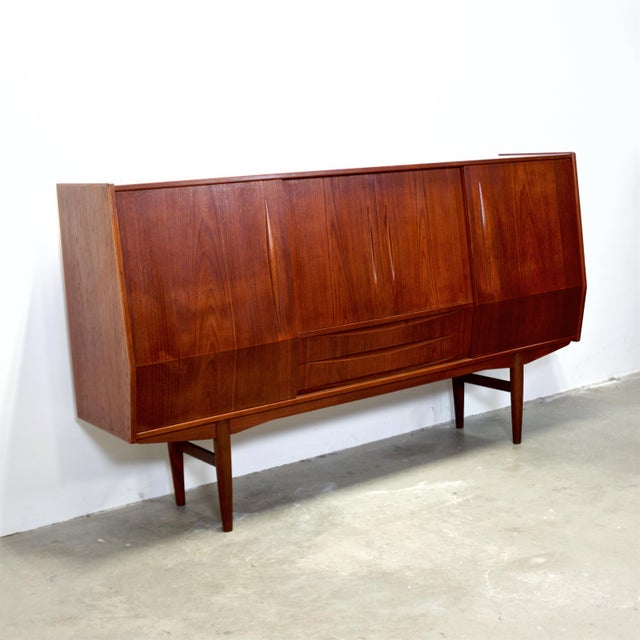Wood 1950s Danish Teak Highboard Designed by E.W. Bach, Attributed For Sale - Image 7 of 18
