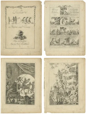 Balthasar Anton Dunker, The Political Climate in Switzerland, 1800, Prints, Set of 4