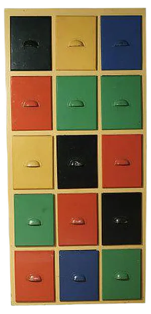 Multi-Color Storage Cabinet, 1950s