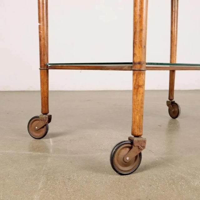 Beech & Glass Trolley, 1950s For Sale - Image 4 of 6