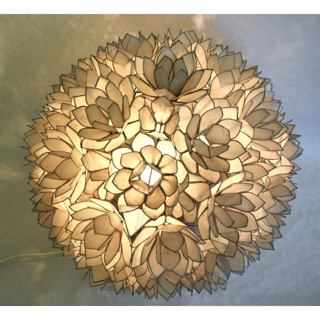 Large Capiz Lotus Ball Table Lamp from Rausch, 1960s For Sale - Image 6 of 11