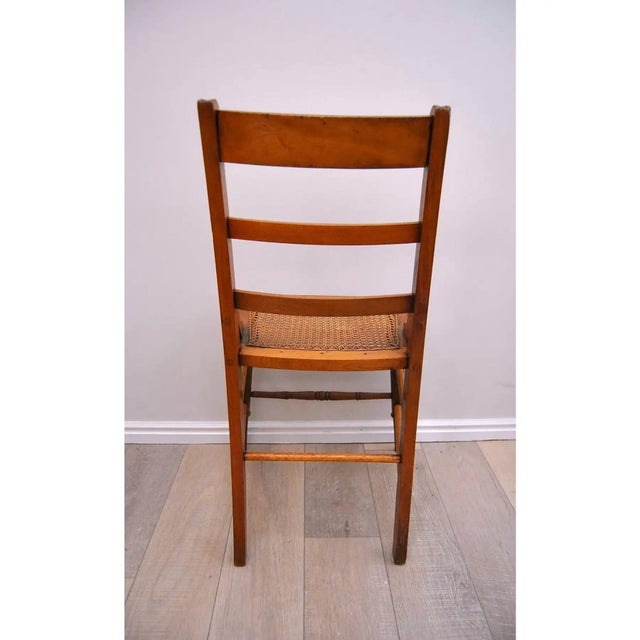 Antique American Classical Walnut Wood Chairs W/ Caned Seats Set of 3 For Sale - Image 4 of 12
