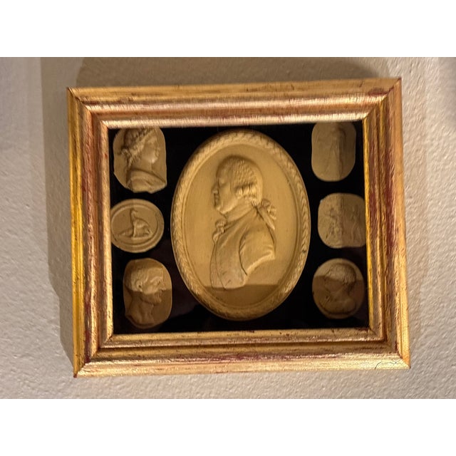 Classical Regency Style Grand Tour Intaglio Shadow Box Set With the Profile of Josiah Wedgwood For Sale - Image 11 of 12