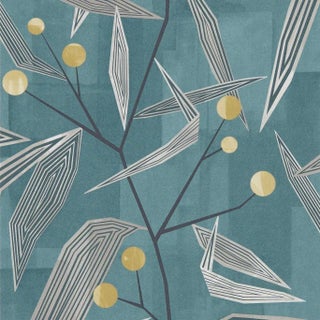 Harlequin Entity Wallpaper in Teal/Linden - a Sample For Sale