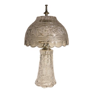 1960s German Made Leaded Crystal Table Lamp For Sale