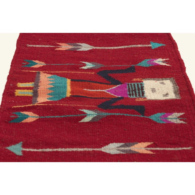 Mid 20th Century Vintage Yeibichai American Rug, 01'04 X 09'02 For Sale - Image 5 of 10
