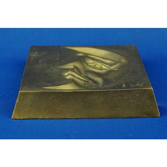 20th Century Man on Moon Gilded Bronze Sculpture of a Crescent Moon by ZEV / Daniel Albert Harris, USA, 1950s For Sale - Image 12 of 16