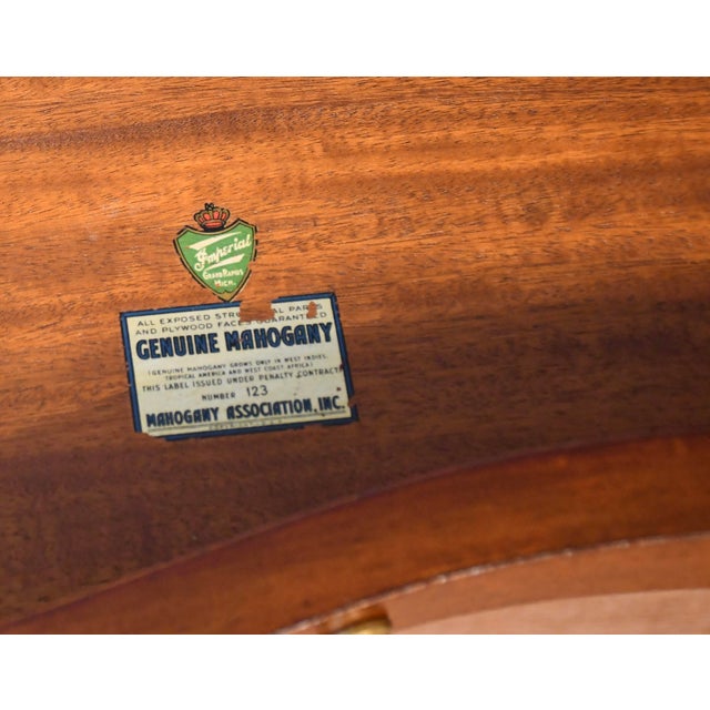 1930s English Regency Style Mahogany Lyre Base Drop-Leaf Sofa Table For Sale - Image 10 of 18