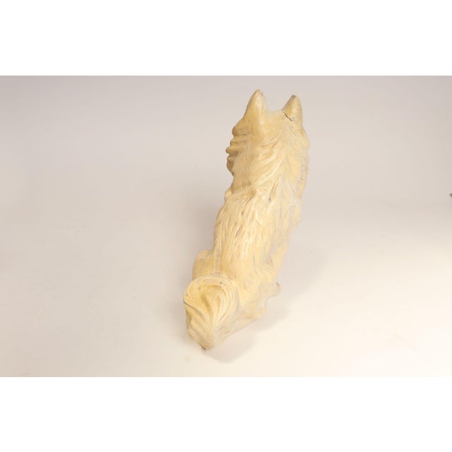 Vintage Painted Chalkware Carnival Chalk Collie Dog Sculpture / Figurine For Sale - Image 4 of 18