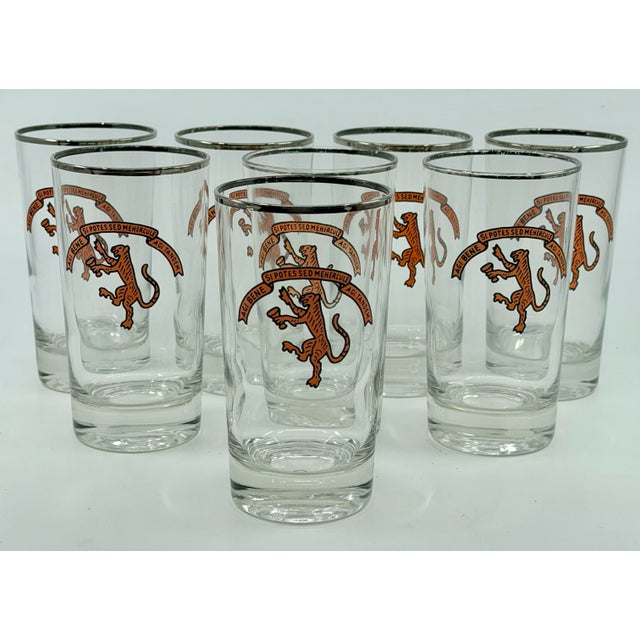 Vintage Princeton University Tiger Inn Cocktail Glasses - 8 Highballs, 4 Old Fashioned Glasses For Sale - Image 4 of 9