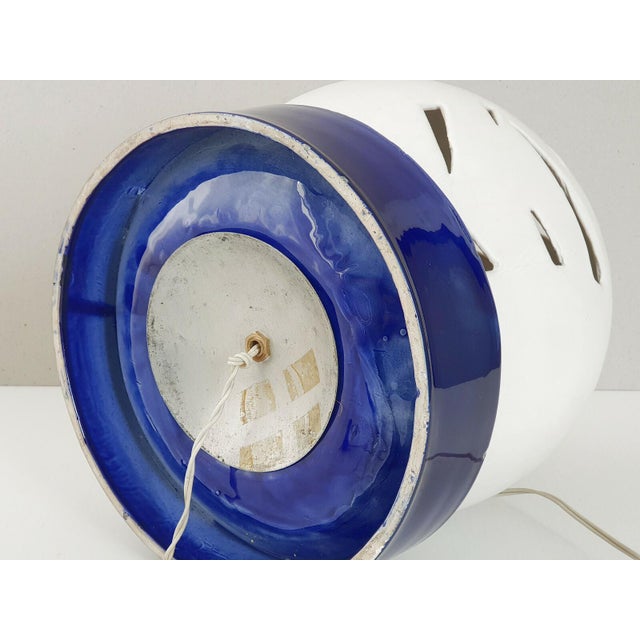 Ceramic Vintage Space Age Ceramic Ball Sculpture Table Lamp, 1970s For Sale - Image 7 of 10