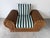 Coastal 1970s Vintage Coastal Organic - Rattan Armchair With Rolled Arms & Striped Cushions For Sale - Image 3 of 15