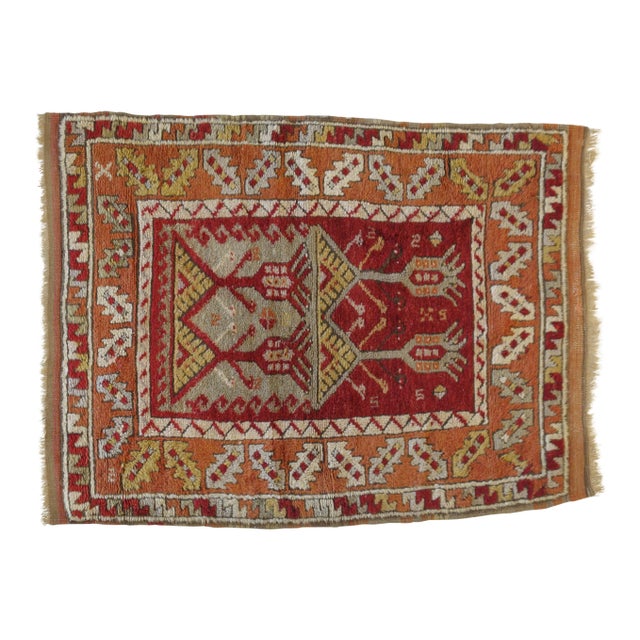 1950's Anatolian Oushak , 3'4" X 4'4" For Sale