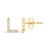 Contemporary 10K Yellow Gold 1/10 Cttw Diamond 'L' Initial Stud Earring For Sale - Image 3 of 5