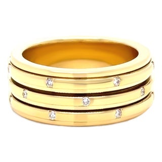 Piaget Possession 18ct Yellow Gold Diamond Spinning Ring 0.11ct 12.15g For Sale