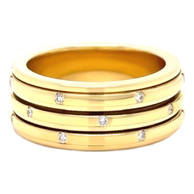 Piaget Possession 18ct Yellow Gold Diamond Spinning Ring 0.11ct 12.15g For Sale