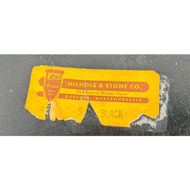 Wood Vintage Nichols & Stone Black Stenciled Windsor Chair For Sale - Image 7 of 7